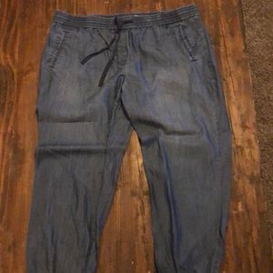 Loft chambray linen joggers size 14
